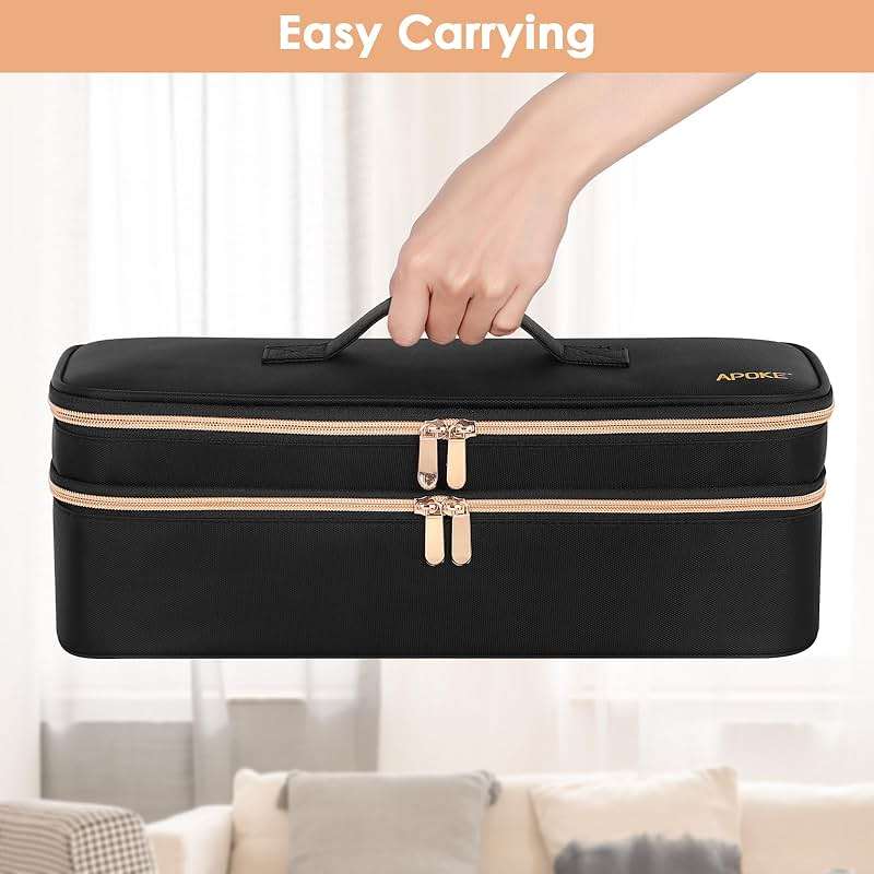 APOKE Double Layer Travel Case Compatible with Revlon One Step Hair Dryer Brush Original 1.0 & Plus 2.0, Portable Lightweight Carrying Case Storage Bag for All Brand Hot Tools Volumizer Hot Air Brush - Image 6