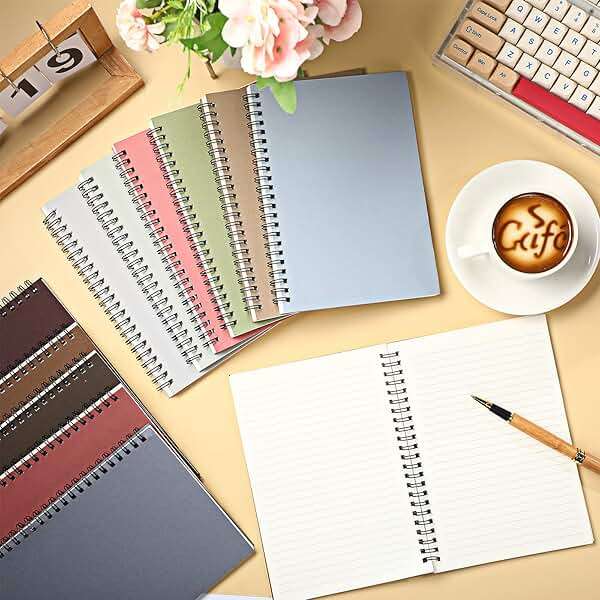 Fuutreo 12 Pcs Spiral Notebook for Work A5 8.3 x 5.7 Inch College Ruled Spiral Journal Notebook Kraft Cover Ruled Paper, 12 Color, 60 Sheets, 120 Pages for Office School(Morandi Color) - Image 2