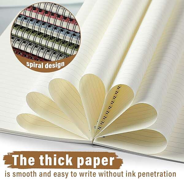 Fuutreo 12 Pcs Spiral Notebook for Work A5 8.3 x 5.7 Inch College Ruled Spiral Journal Notebook Kraft Cover Ruled Paper, 12 Color, 60 Sheets, 120 Pages for Office School(Morandi Color) - Image 4