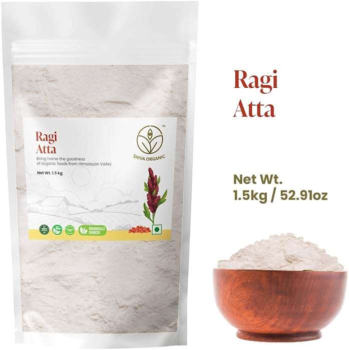 Shiva Organic Ragi Atta - 1.5 kg | Finger Millet Flour | High Protein, Gluten-Free | Stone Ground, Ancient Grain | Sourced from Nature - Image 2