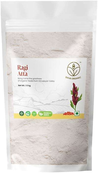 Shiva Organic Ragi Atta - 1.5 kg | Finger Millet Flour | High Protein, Gluten-Free | Stone Ground, Ancient Grain | Sourced from Nature - Image 3