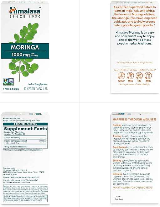 Himalaya Organic Moringa capsules - Moringa Supplement, Herbal Superfood Antioxidants Supplement Supporting Wellness, Vitality, and Oxidative Stress - Vegan, Non-GMO, Gluten Free, 1000 mg, 60 Capsules - Image 7