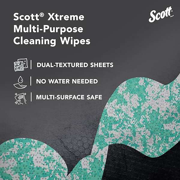 Scott Shop Original Xtreme Multi-Purpose Cleaning Wipes (54591), Heavy Duty Textured Extreme Clean Wiper with Citrus Scent, 9"x7" Wipe (6 Canisters of 75 Sheets, 450 Sheet Total) - Image 8