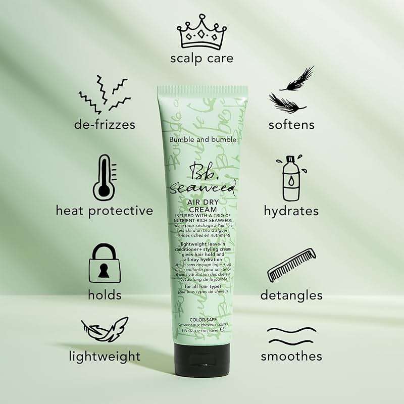 Bumble and bumble. Seaweed Nourishing Air Dry Hair Styling Cream | Leave-In Conditioner | Detangling, Hydrating, Anti Frizz, Soft Hold, Color Safe | For All Curly, Wavy, Straight Hair Types - Image 7