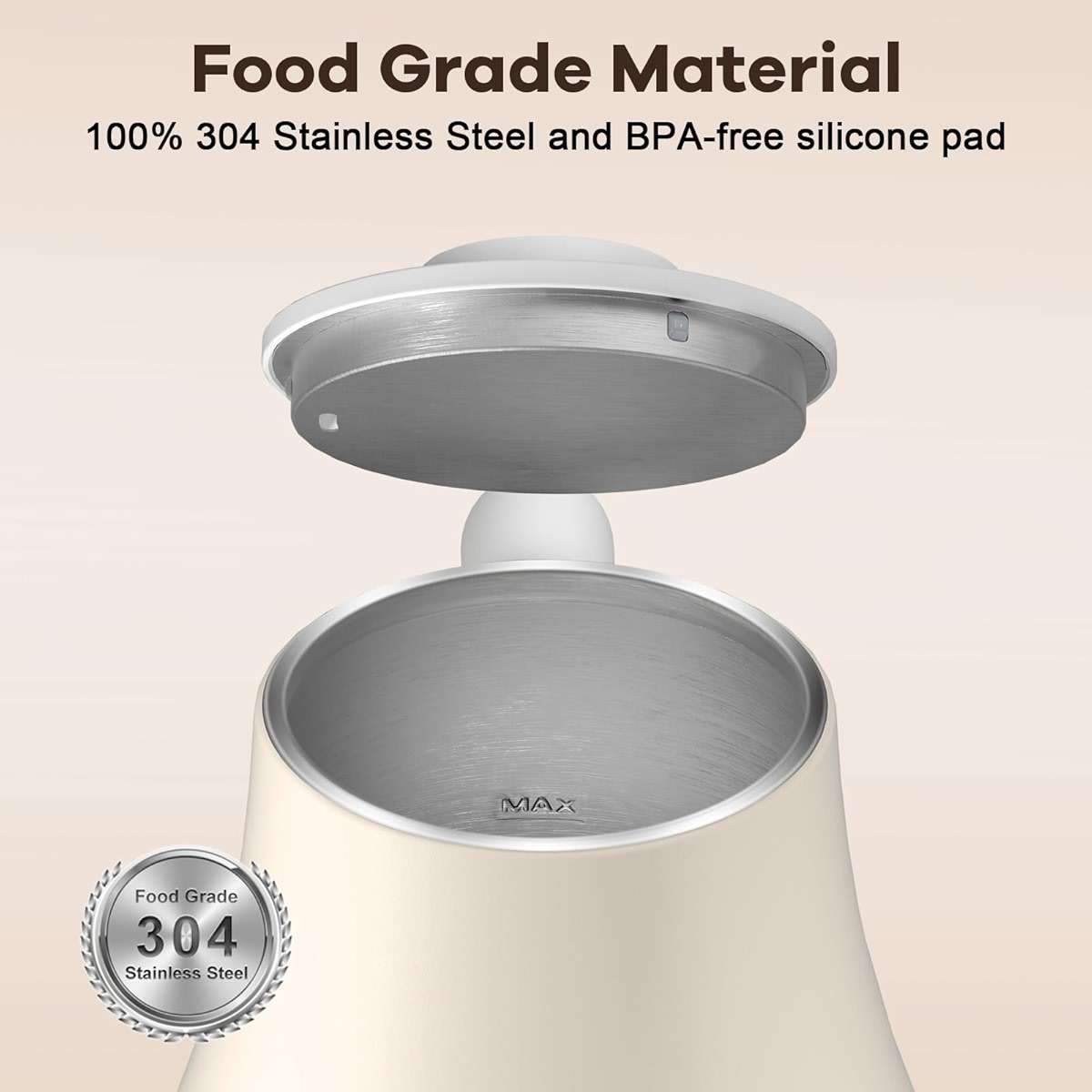 Mecity Electric Gooseneck Kettle With Keep Warm Function & LCD Display Automatic Shut Off Coffee Kettle Temperature Control Pour Over Kettle 1200 Watt, 0.8L, 120V, Off White - Image 7