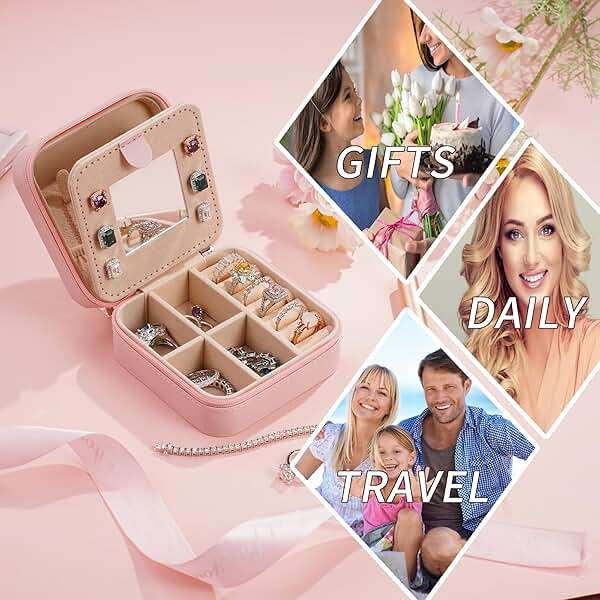 Parima Teen Room Decor for Girls - Pink Initial Jewelry Holder Organizer, Birthday Gifts for Girls Teens Friends Women Jewelry Box for New Home Gifts, Cute Stuffs for Decor Your Room - Letter L, Pink - Image 7