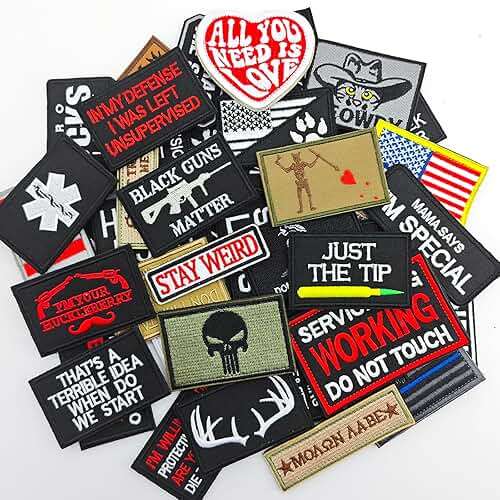 Gleihow 12 Pieces Random Funny Tactical Morale Patch Full Embroidery Military Loop and Hook Patches for Caps Backpacks Vest Harness Military Uniforms - Image 3
