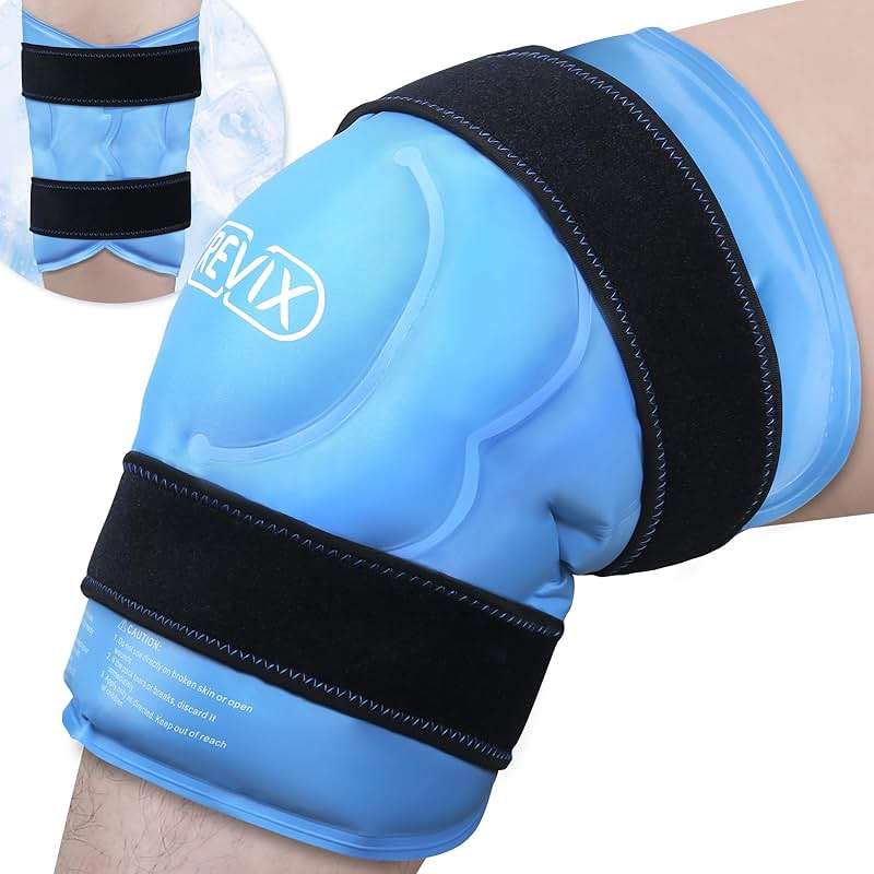 REVIX 20‘’ XXXL Knee Ice Pack Wrap Around Entire Knee, Extra Large Ice Pack for Knee Meniscus Tear and Arthritis, Cold Compress Therapy, Reusable Ice Wraps for Back, Shoulder, Post-Workout Recovery - Image 1