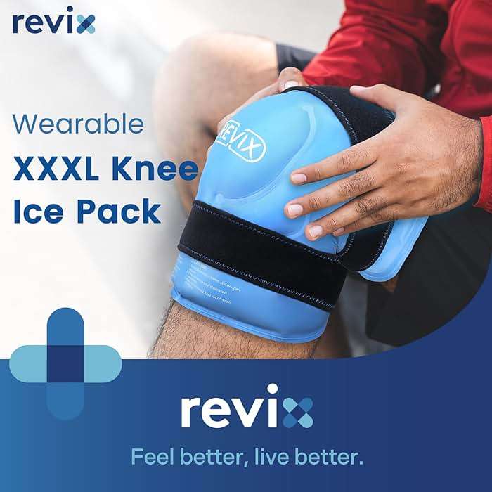 REVIX 20‘’ XXXL Knee Ice Pack Wrap Around Entire Knee, Extra Large Ice Pack for Knee Meniscus Tear and Arthritis, Cold Compress Therapy, Reusable Ice Wraps for Back, Shoulder, Post-Workout Recovery - Image 2