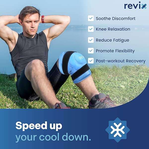 REVIX 20‘’ XXXL Knee Ice Pack Wrap Around Entire Knee, Extra Large Ice Pack for Knee Meniscus Tear and Arthritis, Cold Compress Therapy, Reusable Ice Wraps for Back, Shoulder, Post-Workout Recovery - Image 5