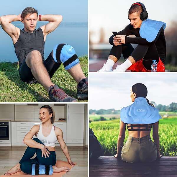 REVIX 20‘’ XXXL Knee Ice Pack Wrap Around Entire Knee, Extra Large Ice Pack for Knee Meniscus Tear and Arthritis, Cold Compress Therapy, Reusable Ice Wraps for Back, Shoulder, Post-Workout Recovery - Image 8