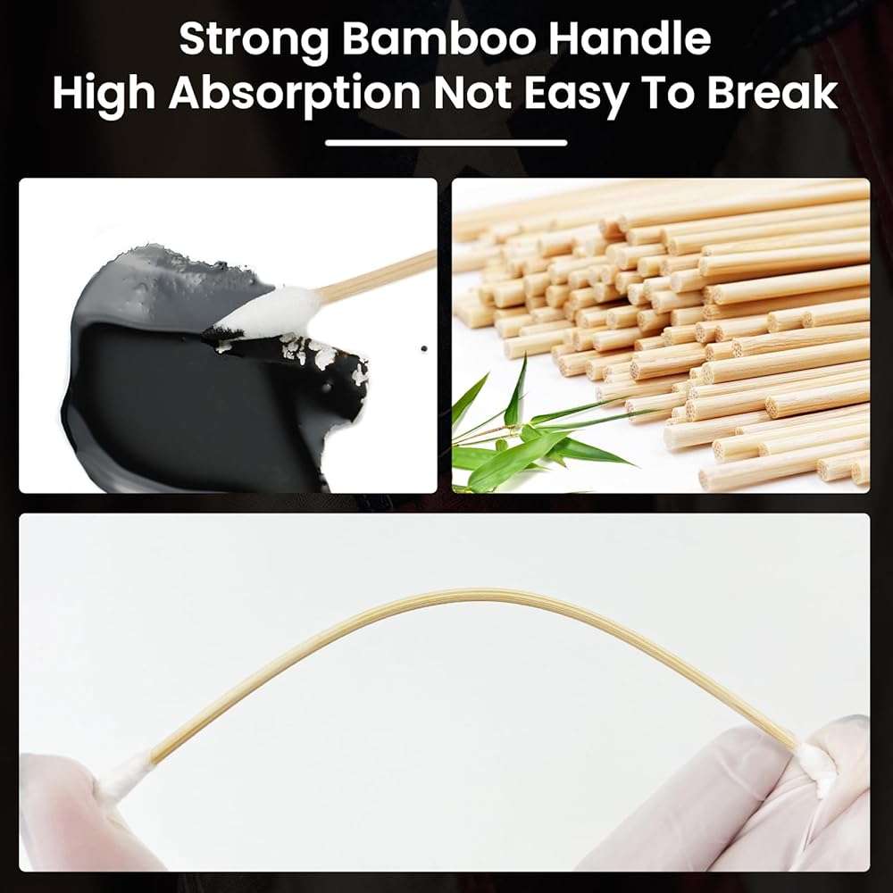 900/400PCS Double-Ended 6" Pointed Gun Cleaning Swabs - for Precision Firearm Cleaning and Applying, Gun Cleaning Supplies, Lint-Free and Highly Absorbent - Image 4