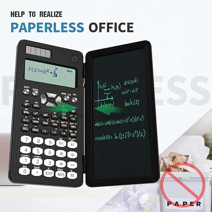 Scientific Calculator for Students with Notepad, ROATEE Middle and High School Supplies for Students, 82 MS Foldable 2-Line Display Science Calculator with Writing Tablet, Solar and Battery Powered - Image 4