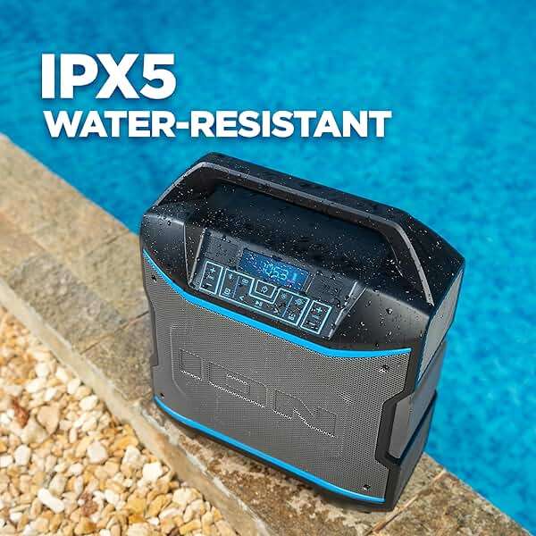 ION Block Rocker - Portable Bluetooth Outdoor Party Speaker with Karaoke Microphone, Battery, 4 Speakers, Radio, USB Port, App, Water-Resistant, 120W - Image 7
