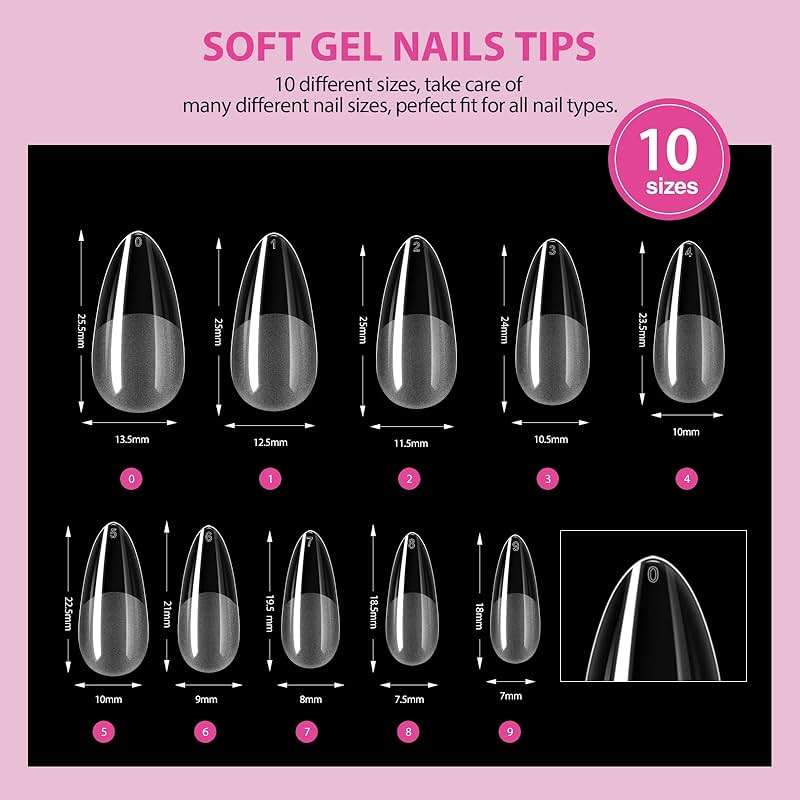 SAVILAND Almond Gel Nail Kit: Nail Drill Kit U V Lamp for Nails 500PCS Almond Nail Tips Gel Nail X Kits Nail Glue Easy Use Manicure Tool Extension Set DIY At Home Salon Gift for Women - Image 7