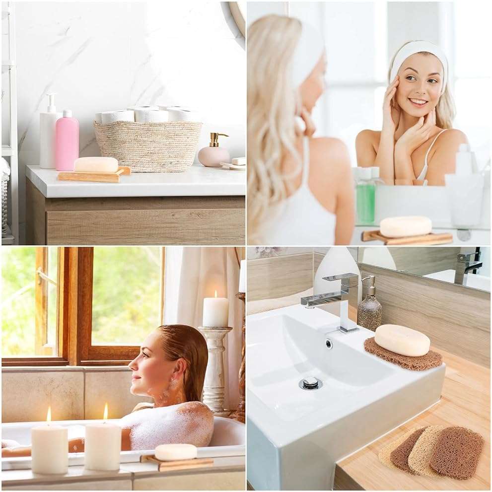 90 Pcs Soap Saver Set Including Wooden Dish, Exfoliating Bag, Saver Pads Bulk with Self Drain, Bar Soap Holder Mesh Bag for Shower Bath Home Toilet Kitchen Hotel Restaurant - Image 6