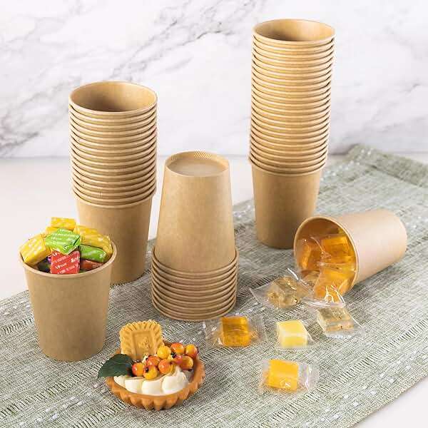 LITOPAK 300 Pack Disposable Coffee Cups 8 oz Paper Cups for Water, Coffee, Juice, and Tea, 8 Ounce Hot Paper Cups for Home, Restaurant, Store, and Cafe - Image 5