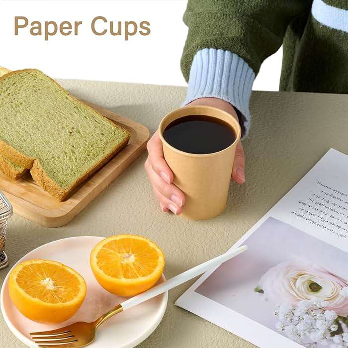 LITOPAK 300 Pack Disposable Coffee Cups 8 oz Paper Cups for Water, Coffee, Juice, and Tea, 8 Ounce Hot Paper Cups for Home, Restaurant, Store, and Cafe - Image 6