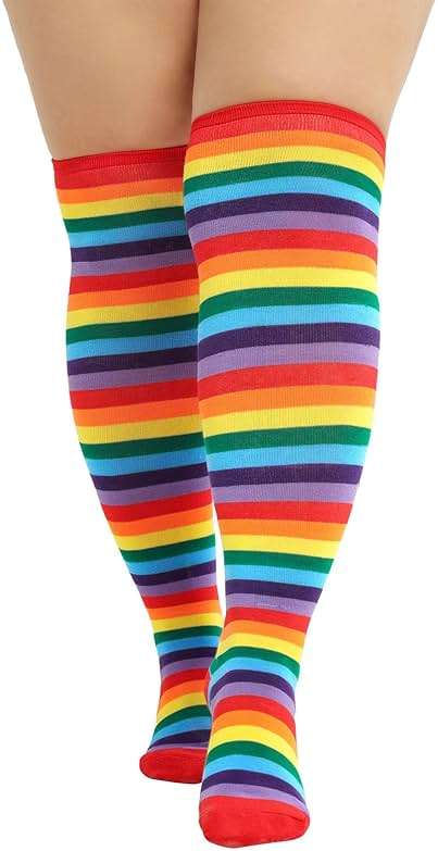 Zando Plus Size Thigh High Socks Extra Long Leg Warmers Over Knee Thick Socks Chunky Knit Thigh High Stockings - Image 5