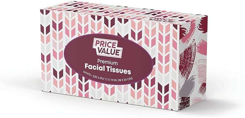 Price Value Facial Tissues, Soft Facial Tissue - 8 Boxes, 230 Sheets Per Box (1,840 Total Sheets), Gentle & Durable Tissue Boxes Bulk for Home, Office & Travel - Image 2