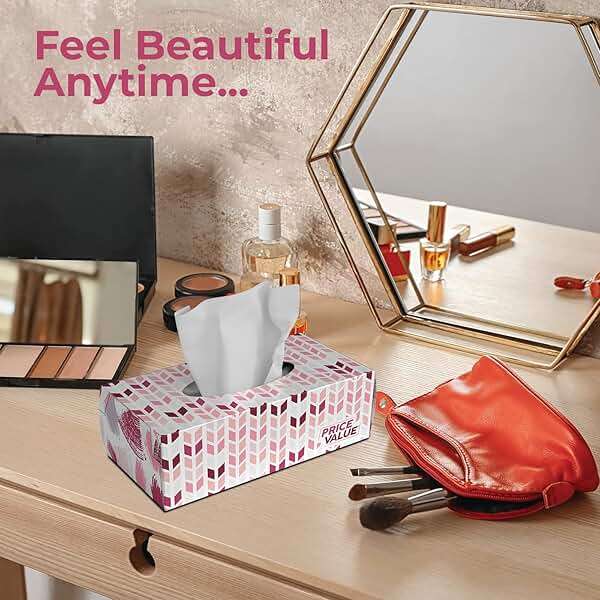 Price Value Facial Tissues, Soft Facial Tissue - 8 Boxes, 230 Sheets Per Box (1,840 Total Sheets), Gentle & Durable Tissue Boxes Bulk for Home, Office & Travel - Image 3