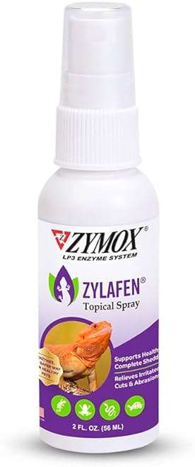Zymox Zylafen Topical Spray for Reptiles, 2 oz. – Supports Healthy, Complete Shedding for Lizards, Snakes, Turtles & Frogs – Soothes Irritated Skin: Abrasions, Wounds, & Abnormal Shedding - Image 1