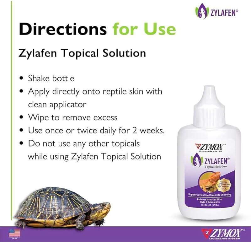 Zymox Zylafen Topical Solution for Reptiles, 1.25 oz. – Supports Healthy, Complete Shedding for Lizards, Snakes, Turtles & Frogs – Soothes Irritated Skin: Abrasions, Wounds, & Abnormal Shedding - Image 5
