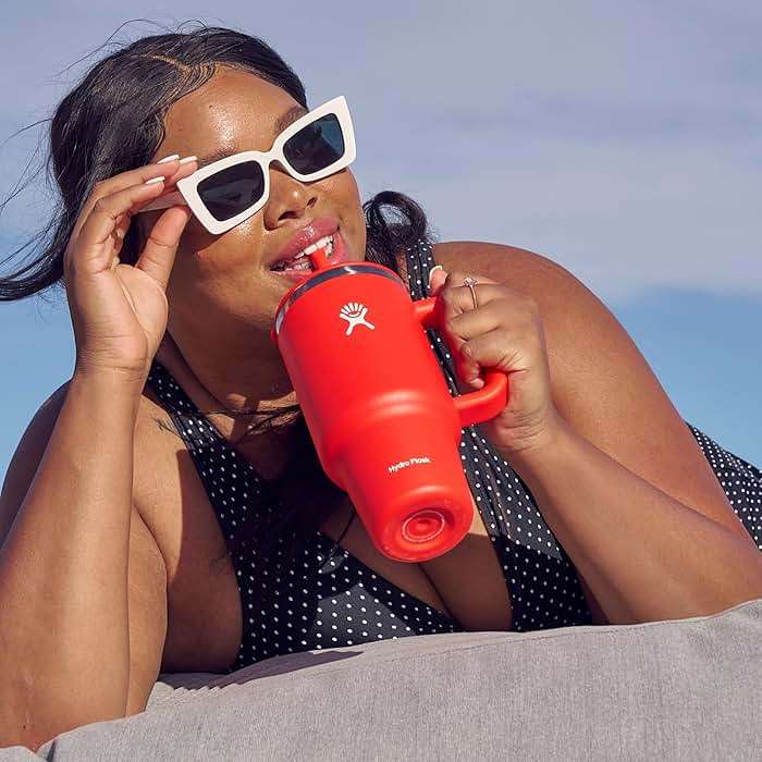 Hydro Flask Travel Tumbler with Handle, Lid and Straw - Insulated Stainless Steel in 40 Oz Trillium - Image 12