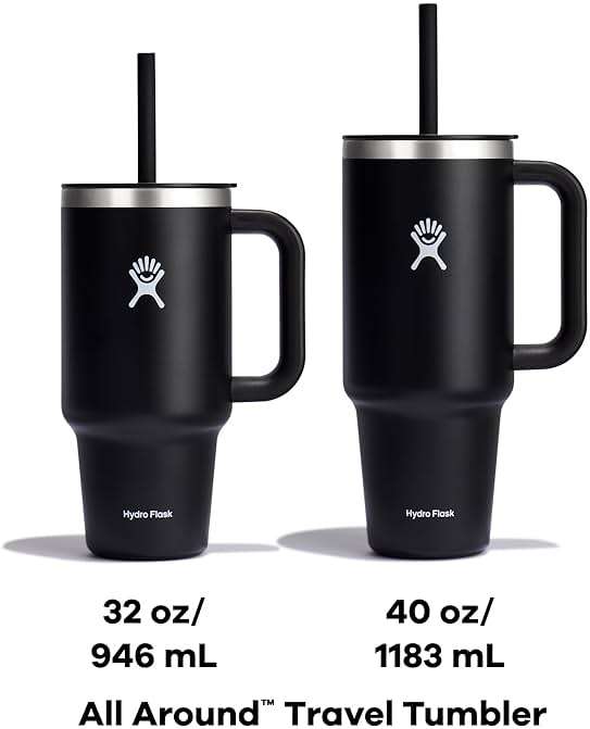 Hydro Flask Travel Tumbler with Handle, Lid and Straw - Insulated Stainless Steel in 40 Oz Trillium - Image 9