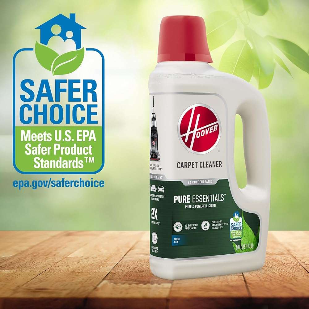 Hoover Pure Essentials Carpet Cleaner Solution, 50 oz., Fresh Rain Scent, Natural Plant Based Formula, Deep Cleaning Carpet Shampoo Solution, Pair with Hoover Carpet Cleaner Machine - Image 5