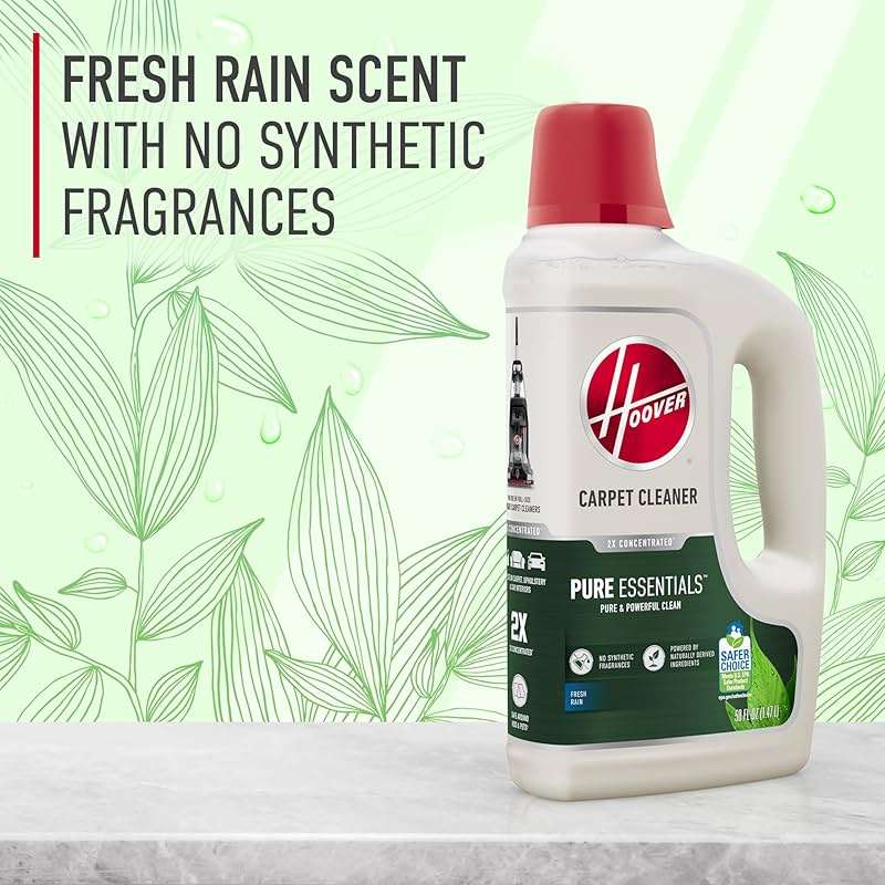 Hoover Pure Essentials Carpet Cleaner Solution, 50 oz., Fresh Rain Scent, Natural Plant Based Formula, Deep Cleaning Carpet Shampoo Solution, Pair with Hoover Carpet Cleaner Machine - Image 7