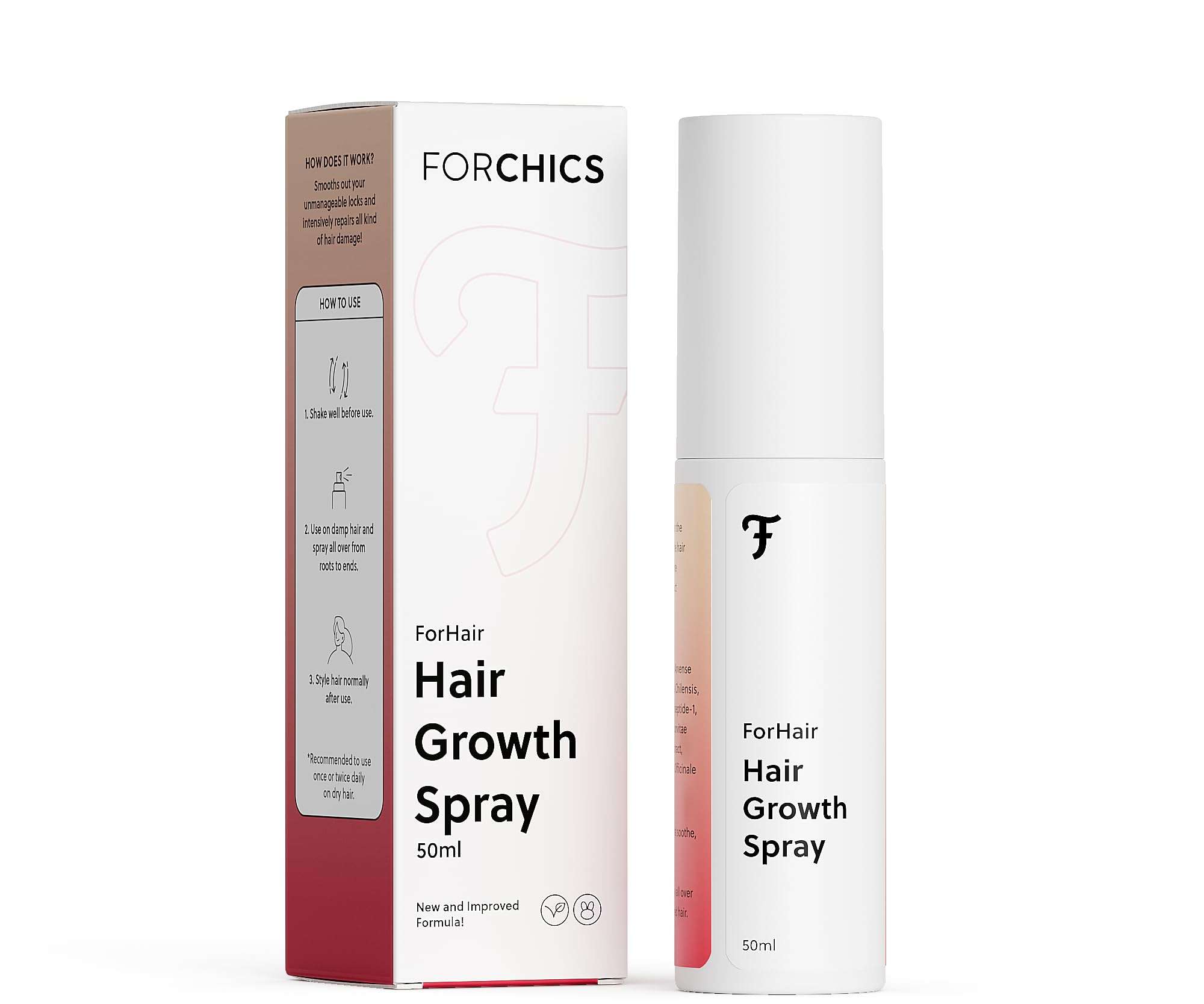 ForChics Hair Growth Serum for Women- Results in 4 Weeks- Hormone Free Hair Regrowth Treatment - For Thinning Hair Loss - Fast Absorbing Non-Greasy Scalp Spray 50ml - Image 1
