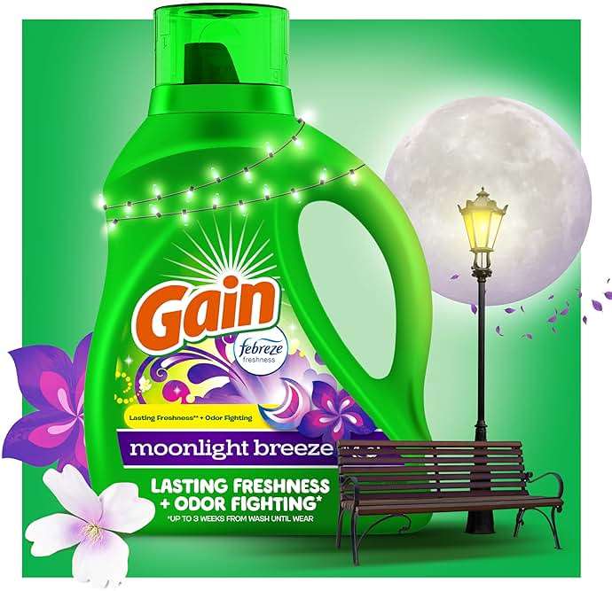 Gain Liquid Laundry Detergent with Odor Defense, Moonlight Breeze Scent, Laundry Soap For HE Washing Machines, 132 fl oz, 100 Loads (Packaging May Vary) - Image 6