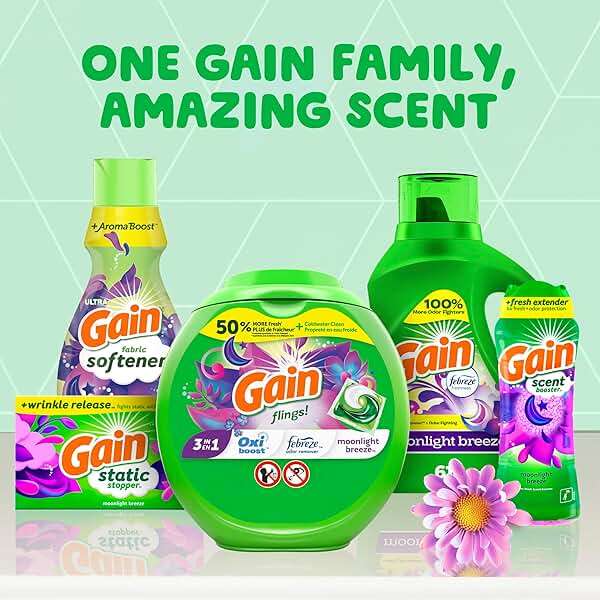 Gain Liquid Laundry Detergent with Odor Defense, Moonlight Breeze Scent, Laundry Soap For HE Washing Machines, 132 fl oz, 100 Loads (Packaging May Vary) - Image 8