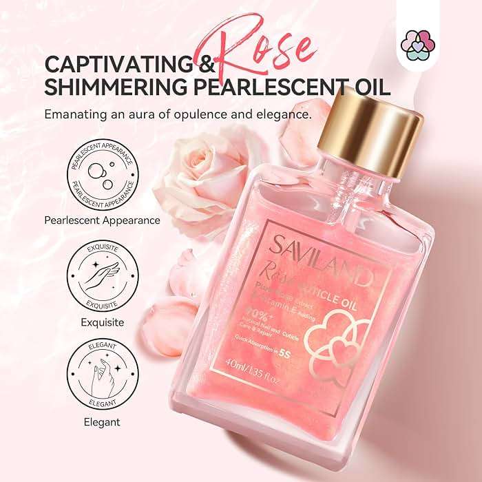 SAVILAND Cuticle Oil Vitamin E: 40ml Rosehip Nail Growth Oil Jojoba Mineral Nail Oil Plant-based Cuticle Oil For Nails Ultra Nourishing Repairing - Image 2