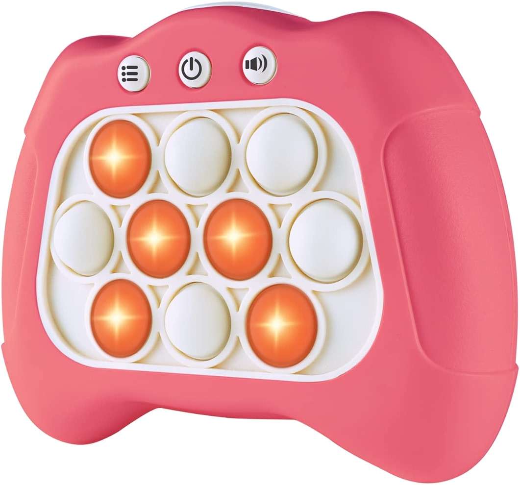 Intoypad Pop The Target! Handheld Speed Push Game Machine: A Fun Multiplayer Game for Family. Sensory Fidget Toy Christmas Toys Gifts for 6 7 8 9 10 11 12 Years Old Kids Road Trip Car Games Kids Pink - Image 1