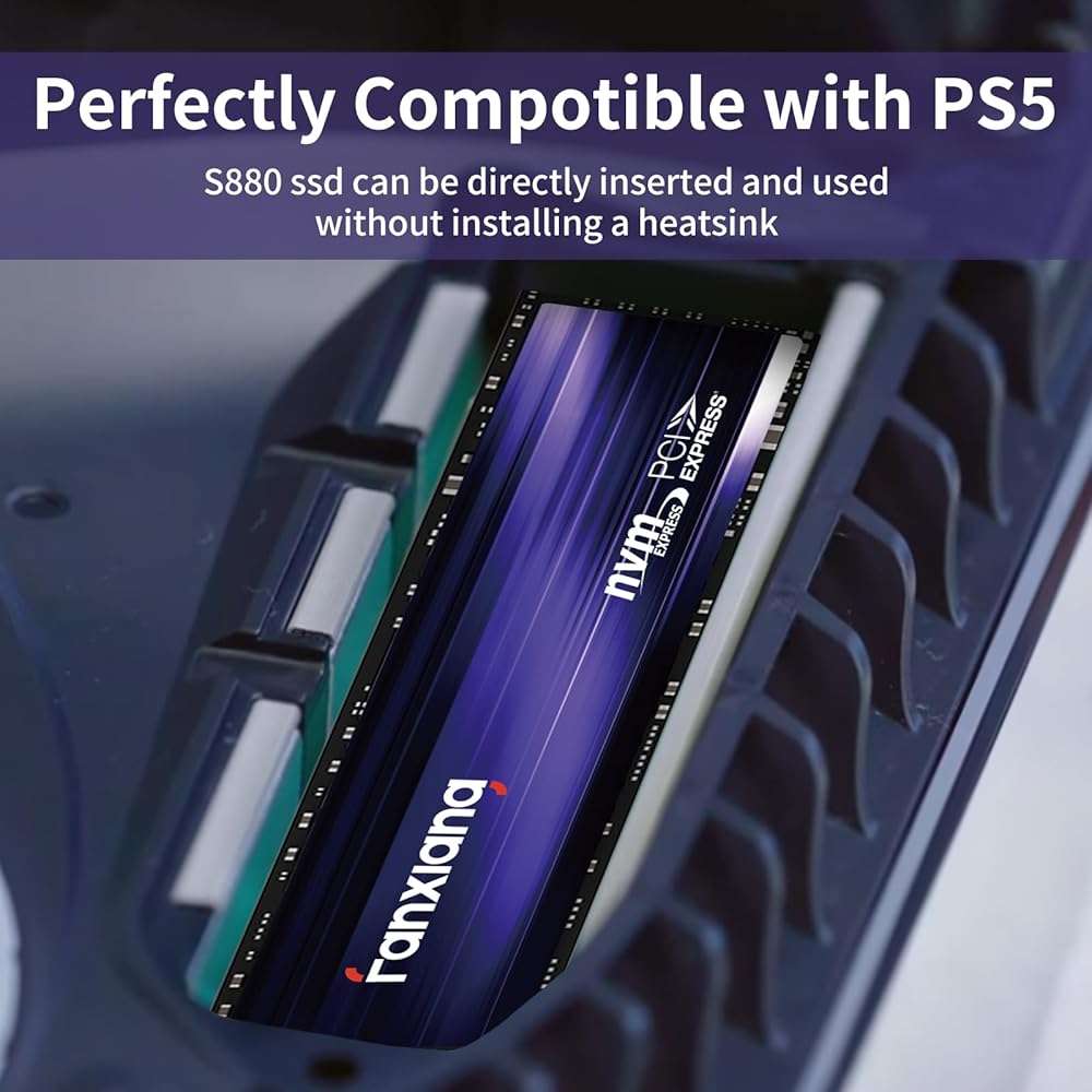 fanxiang S880 NVMe SSD 2TB, PCIe 4.0 M.2 2280 Gaming SSD, 3D NAND TLC, Seq. Read Speeds UP to 7300MB/s, Dynamic SLC Cache, Internal Solid State Drive for PS5 Enthusiasts, High End Computing, Gaming - Image 7
