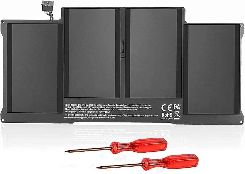 HBFVG A1377 A1405 A1496 Laptop Battery Replacement for Mac Book Air 13 inch A1466 A1369 (2017, Early 2015, Early 2014, Mid 2013, Mid 2012, Mid 2011 and Late 2010 Version)(7.3V 50Wh) - Image 1