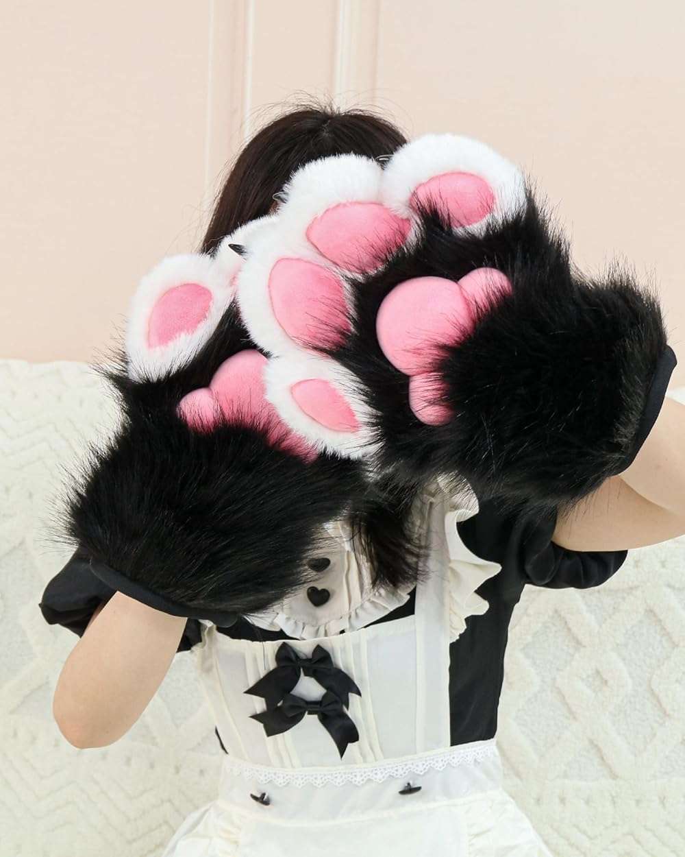 BNLIDES Cosplay Fursuit Paw Gloves Furry Claw Gloves Built-in Whistle Decompression Toys Costume Party Accessories for Adult - Image 6