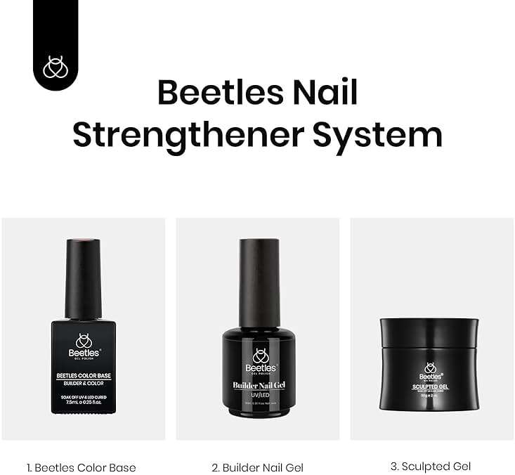 Beetles Rubber Base Builder Nail Gel - White Nude Pink Glitter French Tip Base Color Gel Polish Set for Manicure Strengthener Long Lasting Soak Off U V LED Nail Art - Image 7