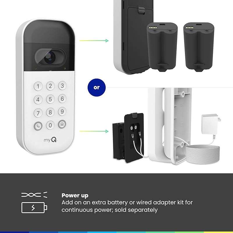 myQ Smart Garage Door Video Keypad with Wide-Angle Camera,Customizable PIN Codes,and Smartphone Control–Take Charge of Your Garage Access Works with Chamberlain, LiftMaster and Craftsman openers,White - Image 5