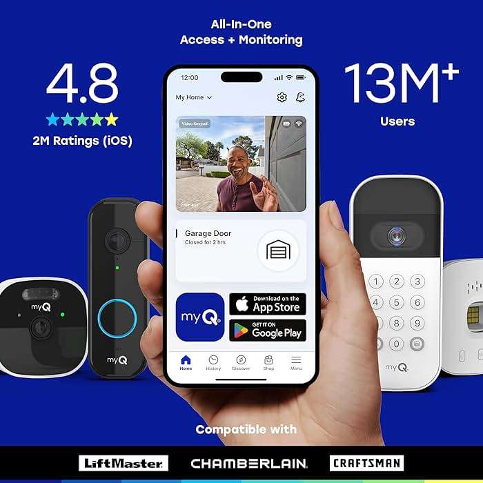 myQ Smart Garage Door Video Keypad with Wide-Angle Camera,Customizable PIN Codes,and Smartphone Control–Take Charge of Your Garage Access Works with Chamberlain, LiftMaster and Craftsman openers,White - Image 7