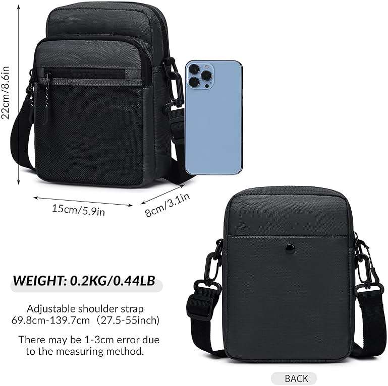 Lohol Small Messenger Bag for Men Women, Water Resistant Adjustable Crossbody Sling bag Purse for Travel Sports - Image 2