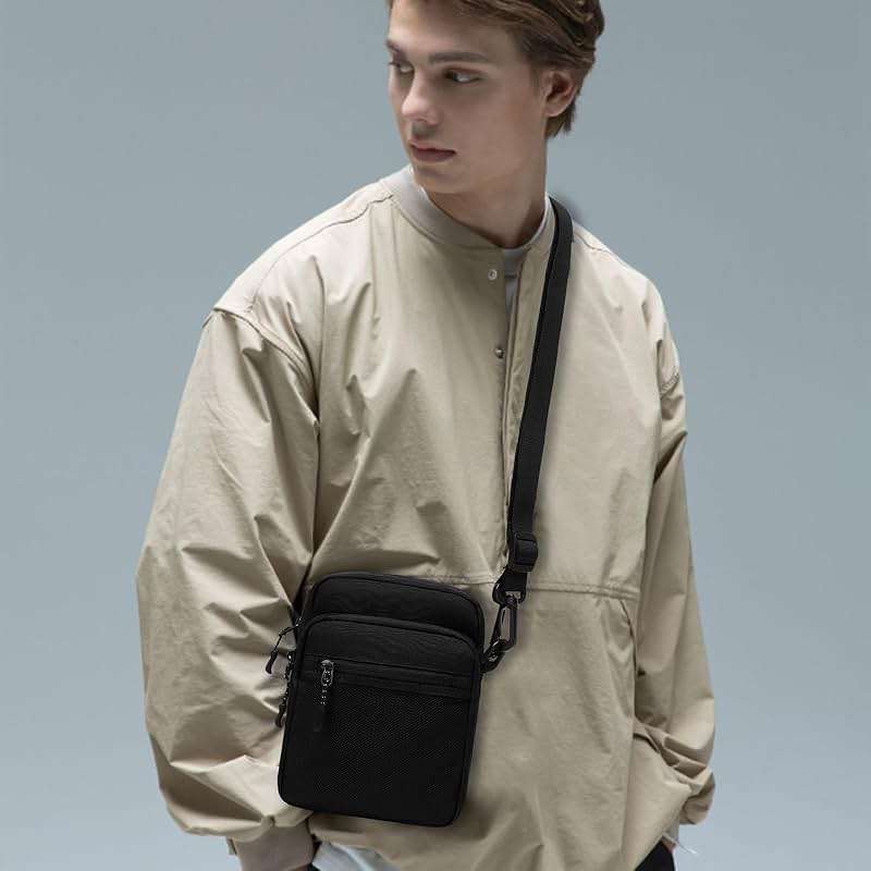 Lohol Small Messenger Bag for Men Women, Water Resistant Adjustable Crossbody Sling bag Purse for Travel Sports - Image 3
