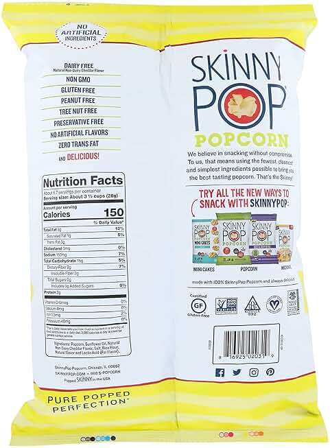 Skinny Pop White Cheddar Sharing Size Popcorn, Gluten Free, 6.7 Ounces (Pack Of 3) - Image 4