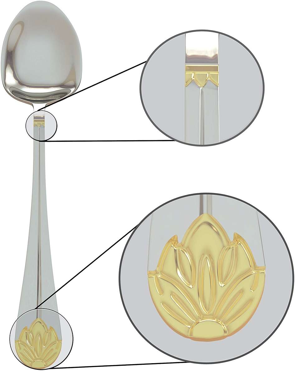 Silverware Set Limited Edition – 30 Piece Family Dinnerware Set – Flatware Set for 6 – Silver Tableware Set w/Gold Accents – Spoons, Knives, Teaspoons, Forks, Salad Forks - Image 9