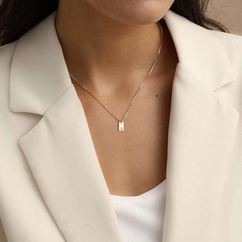 Initial Necklaces for Women 14K Gold Plated Letter Necklace Dainty Waterproof Pendant Necklace Personalized Gifts Trendy Gold Jewelry - Image 2