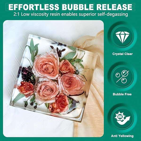 Teexpert Deep Pour Epoxy Resin, 1.5 Gallon Epoxy Resin Kit for 2-4" Pour Depths, Crystal Clear & High Gloss, Bubble-Free Casting Resin for River Tables, Flower Preservation and Mold Crafts - 2:1 Mix - Image 2