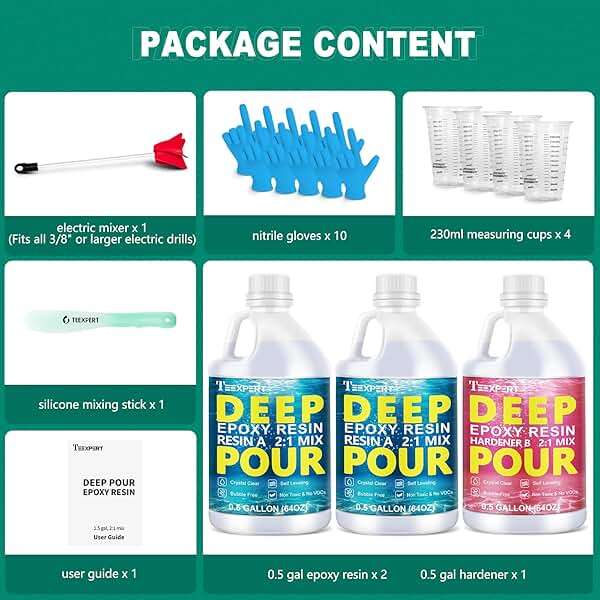Teexpert Deep Pour Epoxy Resin, 1.5 Gallon Epoxy Resin Kit for 2-4" Pour Depths, Crystal Clear & High Gloss, Bubble-Free Casting Resin for River Tables, Flower Preservation and Mold Crafts - 2:1 Mix - Image 6