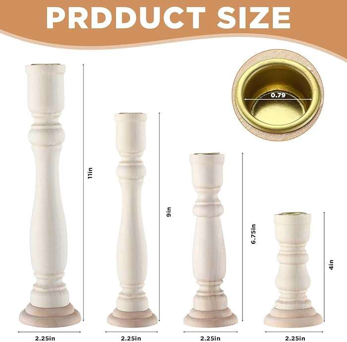 Tanlade 16 Pcs Wooden Candle Holders Set for Pillar Candles Farmhouse Unfinished Wood Candlesticks Holder Rustic Candlestick Holder Stand for Fireplace Dining Table Centerpiece - Image 3